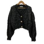  прекрасный товар COEL превышающий мохнатый вязаный ансамбль F черный женский б/у одежда б/у 