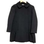 美品 miu miu ミュウミュウ ラウンドカラー ウール カルゼ ペプラムコート サイズ38 ブラック レディース 古着 中古