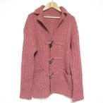 美品 45R フォーティファイブアール カウチンニット ジャケット 4112012 サイズ3 ピンク レディース 古着 中古