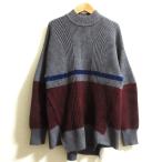 美品 24AW UN3D. アンスリード MOGOL LONG KT TOP モックネック ニット セーター 522462603101-01 サイズF グレー レディース 古着 中古