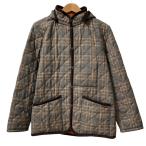 美品 LAVENHAM PS Paul Smith ラベンハム ポールスミス チェック キルティングジャケット サイズM グレー×ブラウン×マスタード メンズ 古着 中古