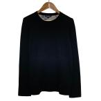 良品 BURBERRY バーバリー 裏地チェック カシミヤブレンド ニット セーター サイズ1 ブラック レディース 古着 中古