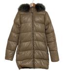 美品 DUVETICA デュベティカ KAPPA フーデッド ロングダウンジャケット サイズ38 グレージュ レディース 古着 中古