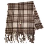  прекрасный товар Polo by RalphLauren Polo bai Ralph Lauren тент Bear проверка бахрома muffler Brown мужской женский б/у одежда б/у 
