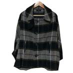  прекрасный товар Y'S YOHJI YAMAMOTO wise Yohji Yamamoto в клетку широкий пальто YB-C21-122 размер 2 серый женский б/у одежда б/у 