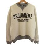 美品 22AW Dsquared2 ディースクエアード Ceresio 9 ロゴプリント クルーネック スウェットトレーナー サイズM ホワイト×グレー メンズ 古着 中古