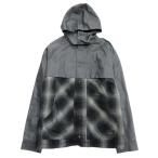 美品 NIXON ニクソン スナップボタン シャツ ジャケット ブルゾン マウンテンパーカー 切替 スタンドカラー チェック M グレー系 メンズ 古着 中古