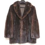  прекрасный товар WHITE BEAR белый Bear - норка мех натуральный мех полупальто жакет M размер Brown женский б/у одежда б/у 