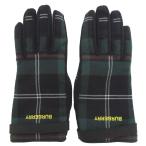  прекрасный товар BURBERRY Burberry черный часы в клетку перчатка перчатки 7.5 размер зеленый женский б/у одежда б/у 