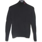 美品 Vivienne Westwood Red Label ヴィヴィアンウエストウッド オーブ刺繍 長袖 タートルネック ニット セーター 1サイズ ブラック レディース 古着 中古