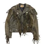 LA ROCKA! JOHNSONS MEX TEX ラロッカ ジョンソンズ 80's フリンジ ライダース ジャケット レザー ヴィンテージ  ブラウン メンズ 古着 中古