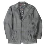  прекрасный товар VAGIIEbajie Ram кожаный жакет блузон морской Logo стежок подкладка многоцветный 9120-6161WH размер 50 чёрный черный мужской б/у одежда б/у 