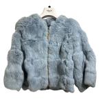 美品 BLUGIRL BLUMARINE ブルーガール ブルマリン ラビットファージャケット 38 ブルー レディース 古着 中古