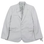 ショッピングdior 未使用 DIOR ディオール ウール テーラードジャケット ブレザー シングルブレスト サイドベンツ 総裏 CDロゴ 54 ライトグレー  メンズ 古着 中古