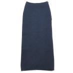 未使用 21SS FENDI フェンディ FFロゴ ズッカ チェーン柄 エンボス加工 ニット タイトスカート ロング ミモレ丈 36 ネイビー レディース 古着 中古