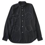 ショッピングGARCONS 良品 19AW COMME des GARCONS HOMME DEUX コムデギャルソンオムドゥ 製品染め ステッチワーク シャツ 刺〓 サイズM 黒 メンズ 古着 中古