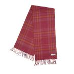  прекрасный товар MILA SCHON Mila Schon muffler в клетку Logo вышивка бахрома палантин красный красный женский б/у одежда б/у 