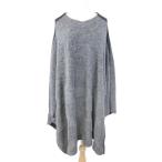  прекрасный товар bajrabajula шерсть пончо вязаный тянуть over большой размер туника V шея 0 серый уголь женский б/у одежда б/у 