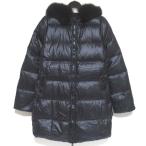 美品 DUVETICA デュベティカ ジップアップ フーディー ダウンコート ダウンジャケット サイズ44 ブラック レディース 古着 中古