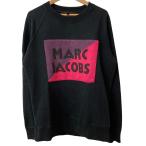ショッピングJACOBS 美品 MARC JACOBS マークジェイコブス ロゴプリント スウェット プルオーバー トレーナー XS ブラック レディース 古着 中古