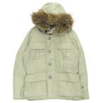 MONCLER モンクレール PEPPER GRENOBLE 2way ダウン ジャケット ブルゾン コヨーテファー ロゴ サイズ3 緑 グリーン メンズ 古着 中古