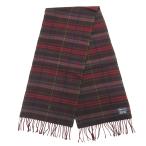 POLO RALPH LAUREN ポロ ラルフローレン チェック マフラー フリンジ スコットランド製 ウール 紫 パープル 赤 レッド メンズ レディース 古着 中古