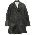 YASUYUKI ISHIIyasyukiisii multi leather лоскутное шитье пальто жакет блузон кенгуру kau овца кожа M черный мужской б/у одежда б/у 