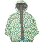 美品 22aw UNIQLO × MARNI ユニクロ × マルニ チェック柄 ダウンコート ジャケット ブルゾン アウター フーデッド S グリーン レディース 古着 中古