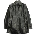  хорошая вещь CoSTUME NATIONAL Costume National кожа пальто жакет блузон отложной воротник кожа 44 зеленый темно-зеленый мужской б/у одежда б/у 