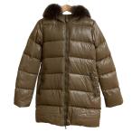 DUVETICA デュベティカ Kappa ラクーンファー フーデッド ダウンコート ジャケット サイズ40 ブラウン レディース 古着 中古