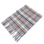  прекрасный товар Johnstons of Elgin John камень zob L gun tartan в клетку кашемир 100% бахрома muffler серый серия многоцветный мужской женский б/у одежда б/у 
