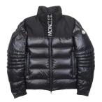 美品 19aw MONCLER モンクレール BRUEL ブリュエル  ダウンジャケット ブルゾン ロゴ 刺繍 アウター 1 黒 ブラック メンズ 古着 中古