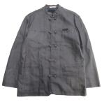  прекрасный товар PAPAS Papas linen коричневый ina жакет куртка-блузон mao цвет перо вышивка синий b люмен z б/у одежда б/у 