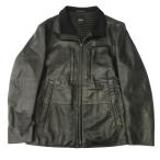 HUGO BOSS Hugo Boss Ram napa кожаный жакет блузон кожа ягненка обратная сторона стеганое полотно 48 чёрный черный мужской б/у одежда б/у 