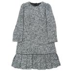 ショッピングGABBANA 未使用 DOLCE&GABBANA ドルチェアンドガッバーナ ツイード ワンピース 長袖 ショート丈 プリーツスカート 38 白 黒 レディース 古着 中古