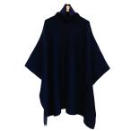  прекрасный товар 25AW PLST плюс te шерсть хлопок Blend пончо вязаный свитер 12-5401022 размер M темно-синий женский б/у одежда б/у 