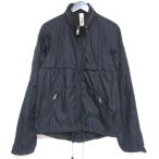 美品 BURBERRY BRIT バーバリーブリット フード収納 ジップアップ ナイロンジャケット Lサイズ 180/100A ネイビー メンズ 古着 中古