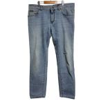 美品 DOLCE&GABBANA ドルチェ&ガッバーナ ヴィンテージ加工 ストレッチ デニムパンツ スキニージーンズ 52 インディゴブルー メンズ 古着 中古