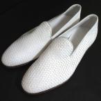  не использовался CARMINAkaruminakarumi-na сетка кожа туфли без застежки Loafer обувь 6.5 размер 25cm соответствует белый мужской б/у одежда б/у 
