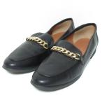  прекрасный товар URBAN RESEARCH Urban Research цепь Loafer плоская обувь 38 24~24.5cm соответствует черный женский б/у одежда б/у 