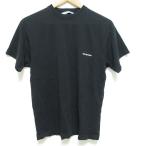 美品 BALENCIAGA バレンシアガ 2021年モデル ミニロゴプリント Tシャツ カットソー 613969 TYK28 サイズXS ブラック レディース 古着 中古