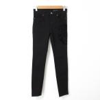  прекрасный товар 22SS ARMANI EXCHANGE Armani Exchange Tiger flocky принт стрейч обтягивающий брюки 25 черный женский б/у одежда б/у 