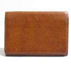 genten Genten кожа футляр для карточек футляр для визитных карточек Brown мужской женский б/у одежда б/у 