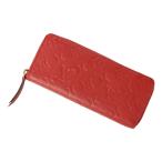 良品 LOUIS VUITTON ルイヴィトン ポルトフォイユ クレマンス モノグラムアンプラント ロングウォレット M60169 スリーズ レッド レディース 古着 中古
