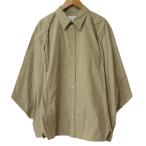 ショッピングbottega 美品 20AW BOTTEGA VENETA ボッテガヴェネタ デザインショルダー 長袖 ブラウス シャツ 638350 VA5Y0 サイズ36 ベージュ レディース 古着 中古