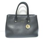 良品 FURLA フルラ リンダ 2WAY トートバッグ ショルダーバッグ ブラック レディース 古着 中古