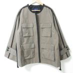  хорошая вещь 24SS Soffittoso Fit круглый вырез цельный карман автомобиль n пятно - котороткое пальто no color жакет хаки серия женский б/у одежда б/у 