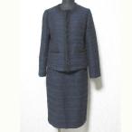 JUSGLITTY Jusglitty твид One-piece no color жакет выставить ансамбль темно-синий женский б/у одежда б/у 