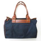 Felisi フェリージ 1828 レザーハンドル ナイロン トートバッグ ネイビー レディース 古着 中古