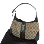 ショッピングＧＧ GUCCI グッチ ジャッキーライン GGキャンバス ワンショルダーバッグ 00963 ブラウンベージュ シルバー金具 レディース 古着 中古